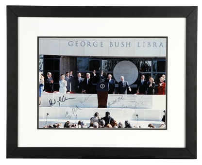 Former Presidents Bush Sr, Clinton, Carter, Ford, and Hillary Clinton Signed Original Photograph
